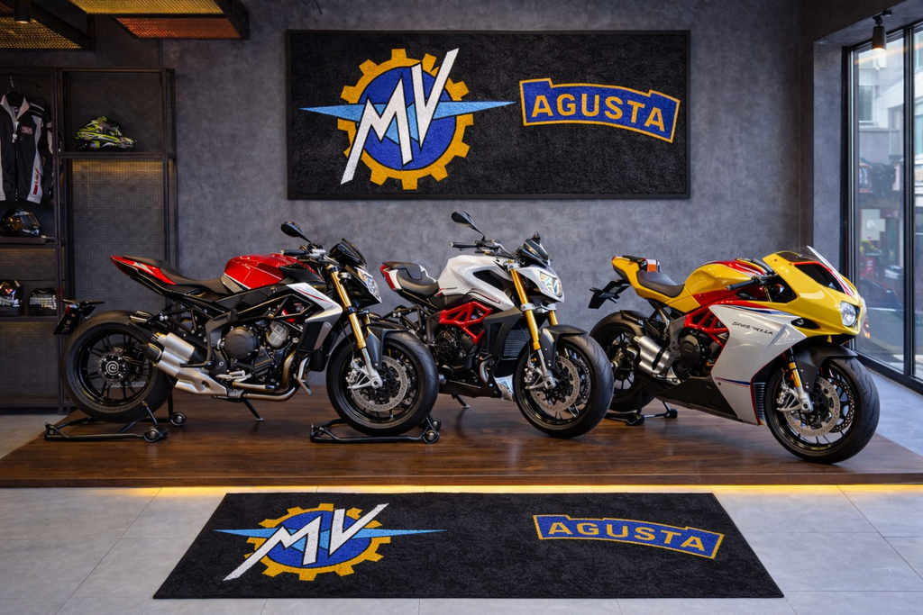 MV AGUSTA Motorcycle Garage Mat – Premium Garage Floor Protection 32x87 Inch