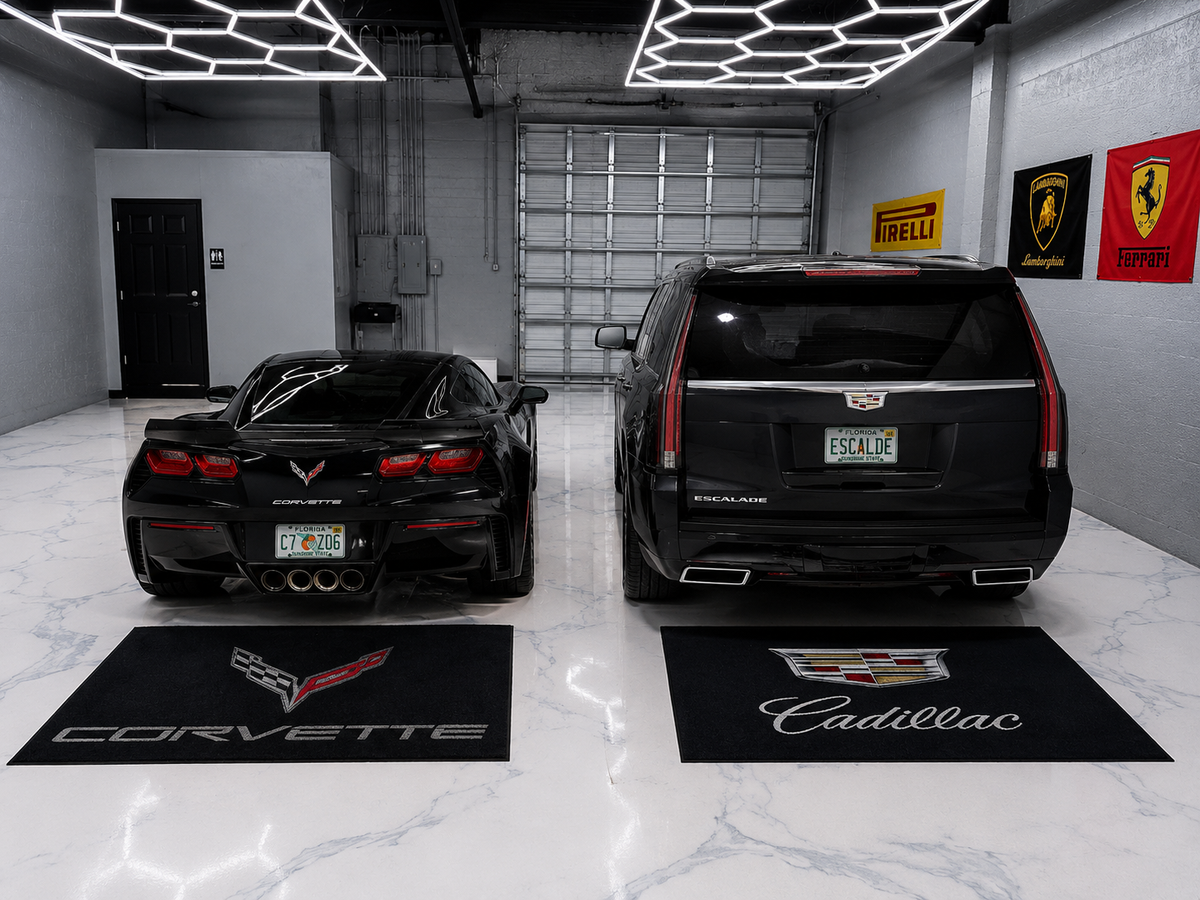 Corvette Garage Floor Mat 5x7 FT (60x87 Inches)