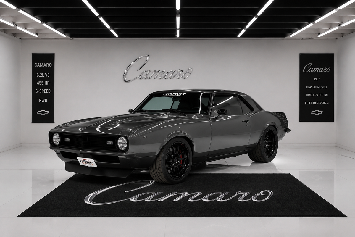 Camaro Garage Floor Mat 5x7 FT (60x87 Inches) Premium Showroom Rug Wall Decor