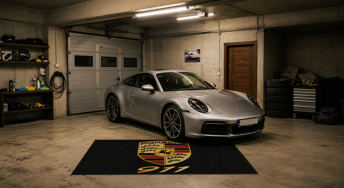 Porsche 911 Garage Floor Mat 5x7 FT (60x87 Inches)