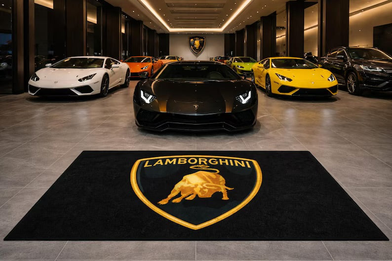 Lamborghini Garage Floor Mat 5x7 FT (60x87 Inches)