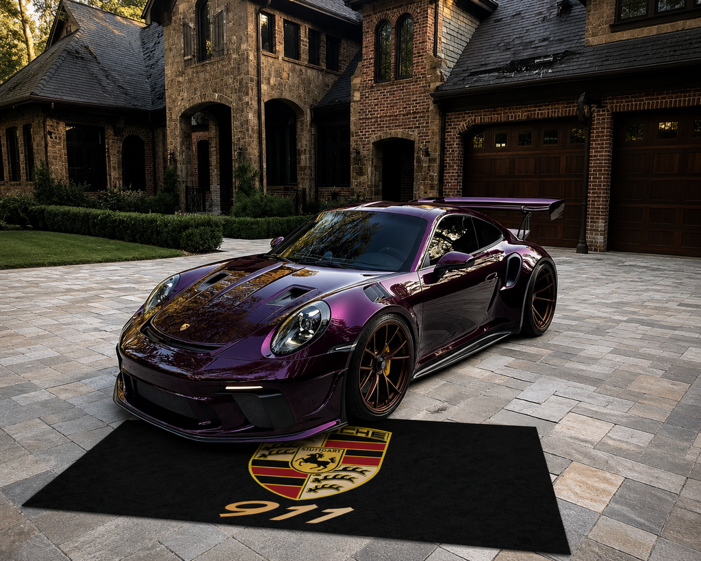 Porsche 911 Garage Floor Mat 5x7 FT (60x87 Inches)