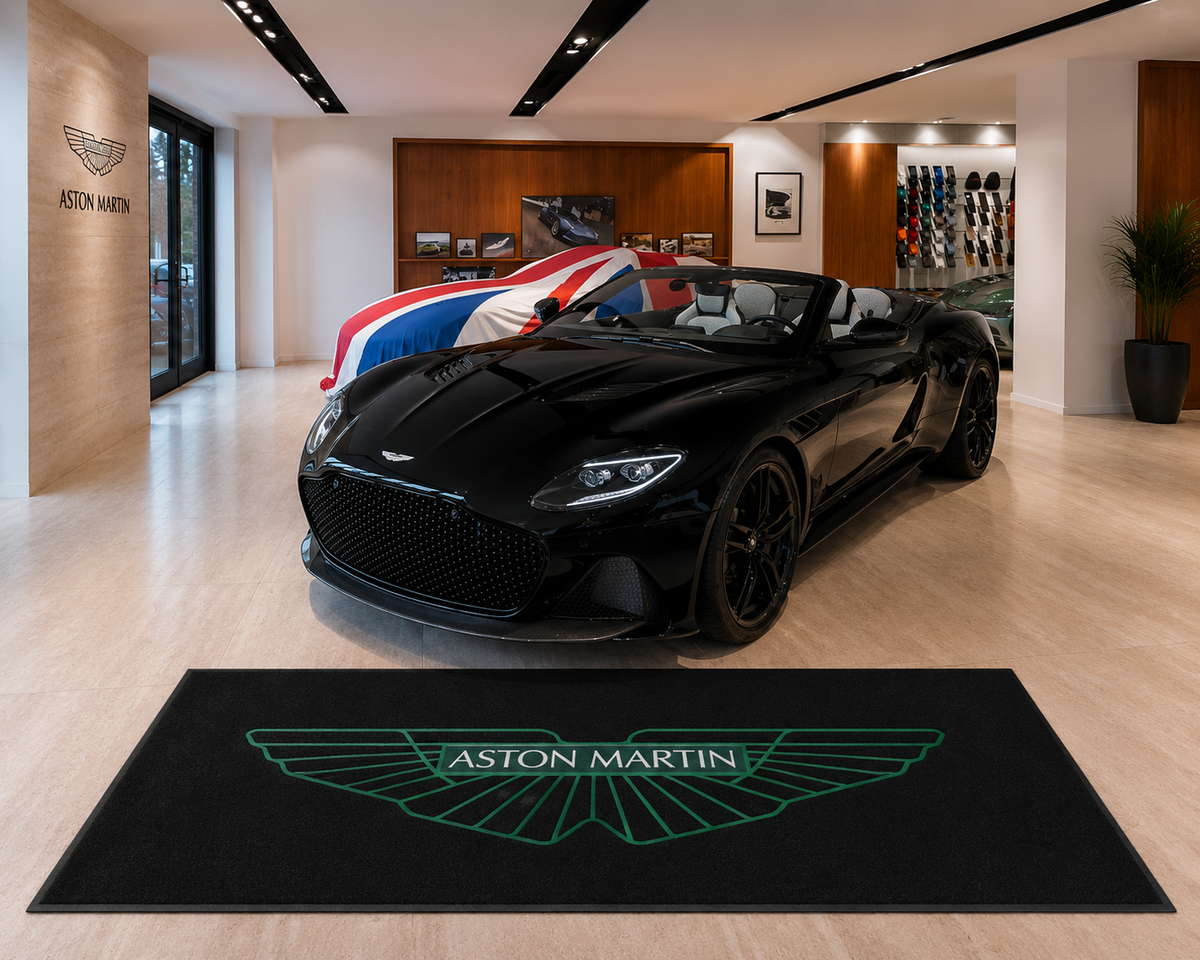 Aston Martin Garage Floor Mat 5x7 FT (60x87 Inches) Premium Showroom Rug & Wall Decor