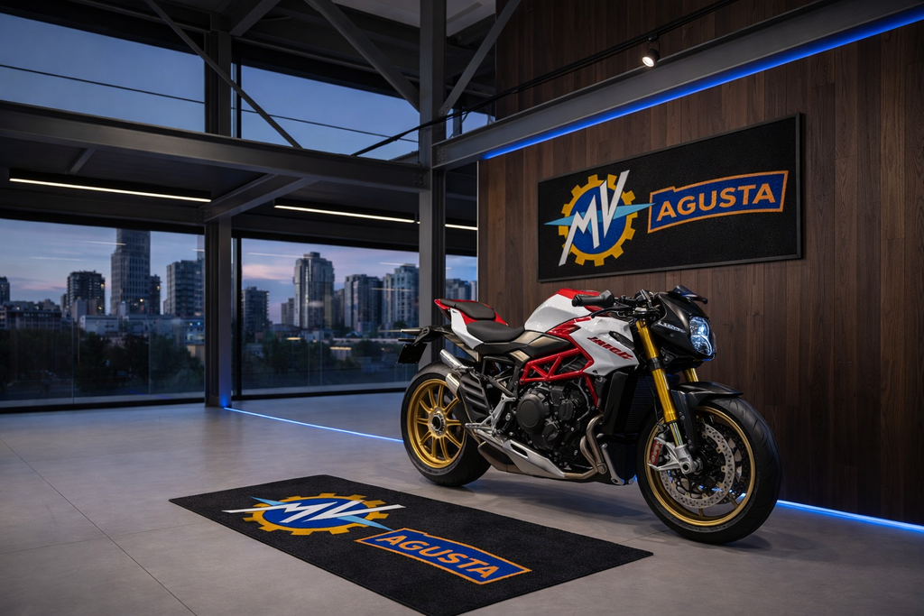 MV AGUSTA Motorcycle Garage Mat – Premium Garage Floor Protection 32x87 Inch