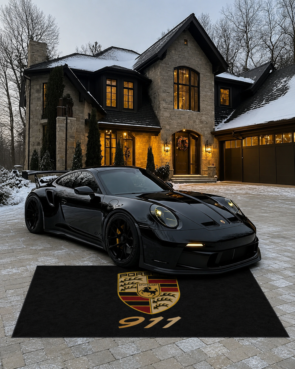 Porsche 911 Garage Floor Mat 5x7 FT (60x87 Inches)