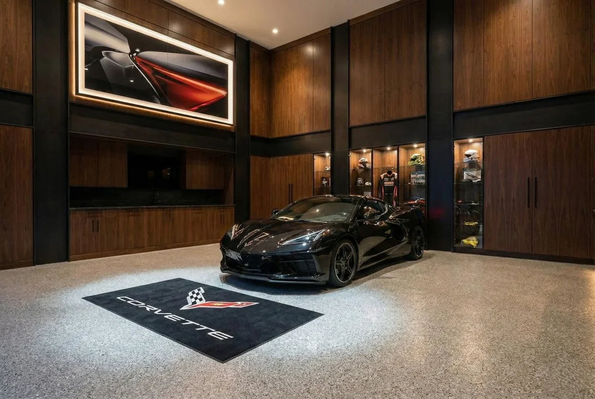 Corvette Garage Floor Mat 5x7 FT (60x87 Inches)
