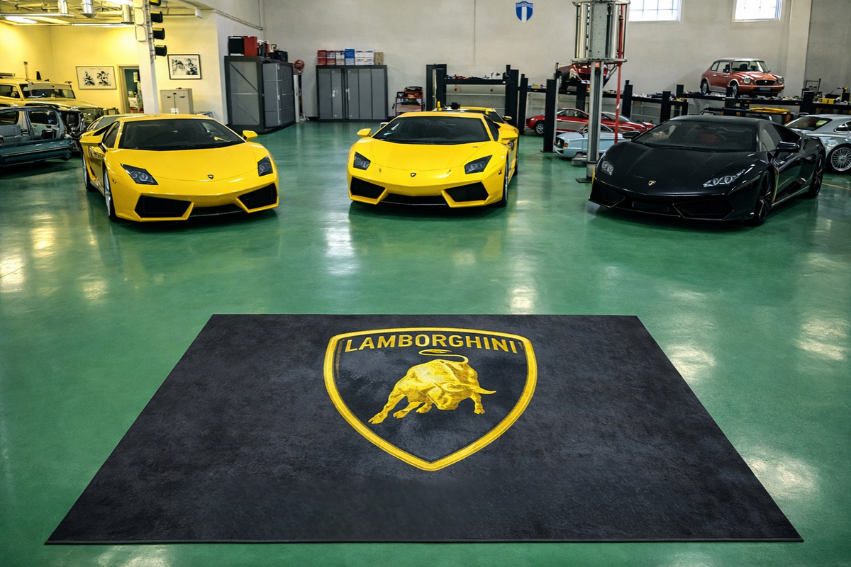 Lamborghini Garage Floor Mat 5x7 FT (60x87 Inches)