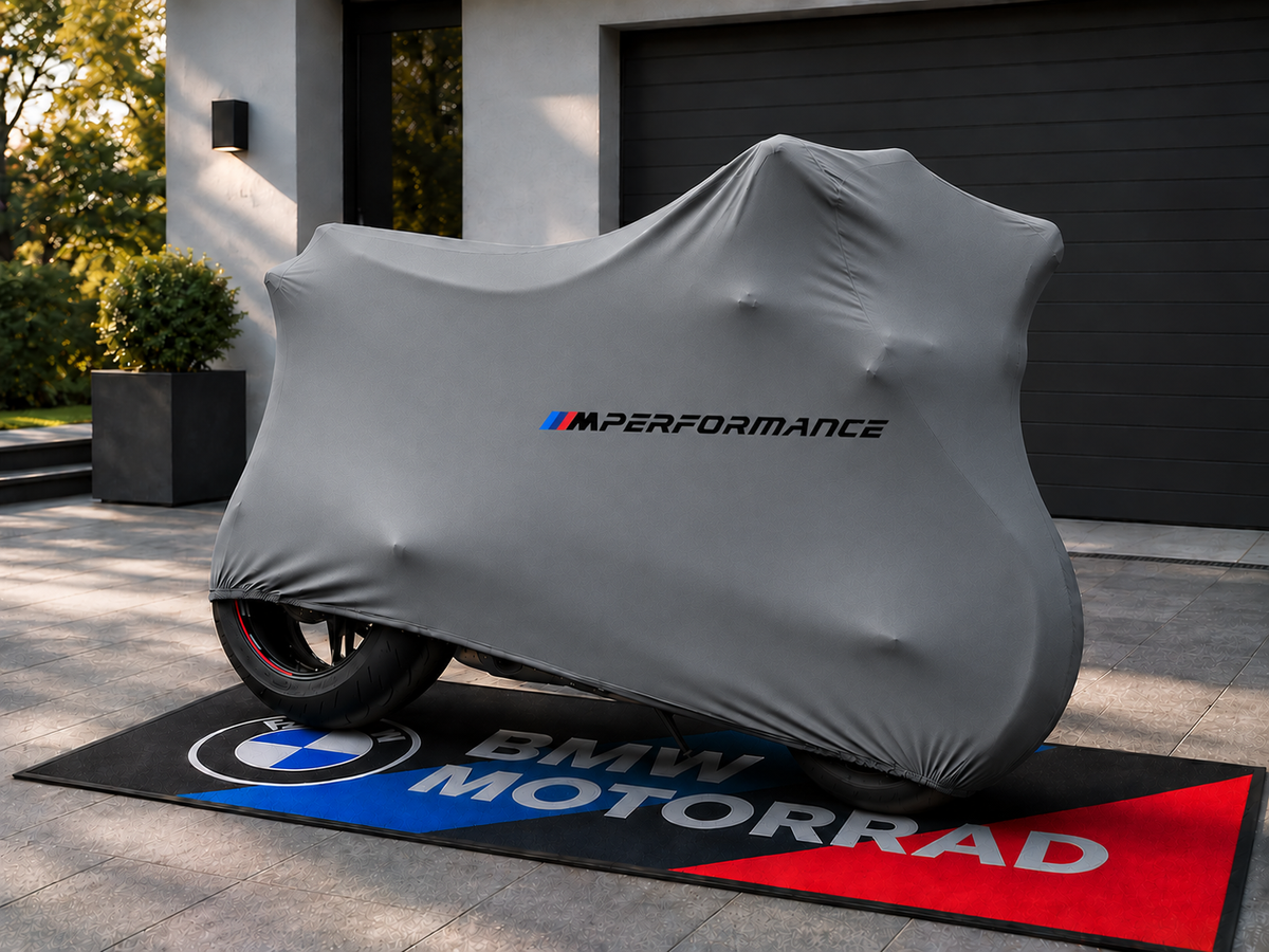 BMW M Motorcycle Rug & Cover BUNDLE – Choose Indoor or Outdoor Cover