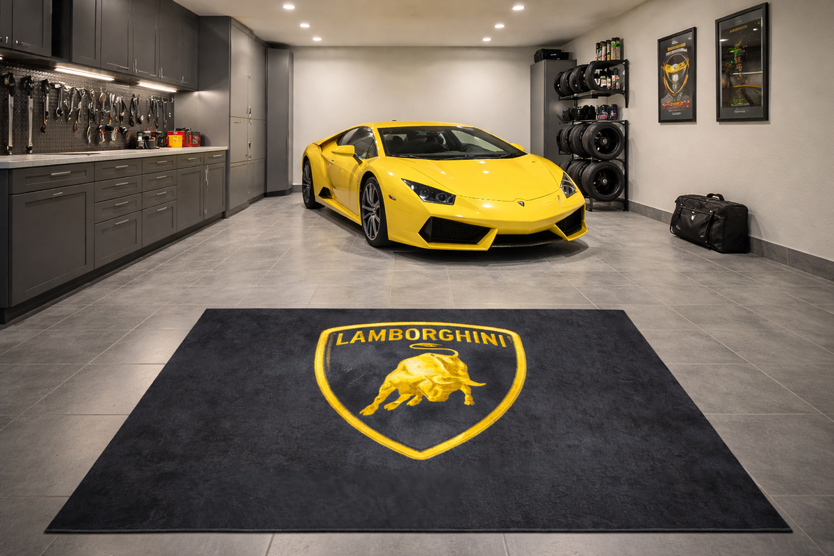 Lamborghini Garage Floor Mat 5x7 FT (60x87 Inches)