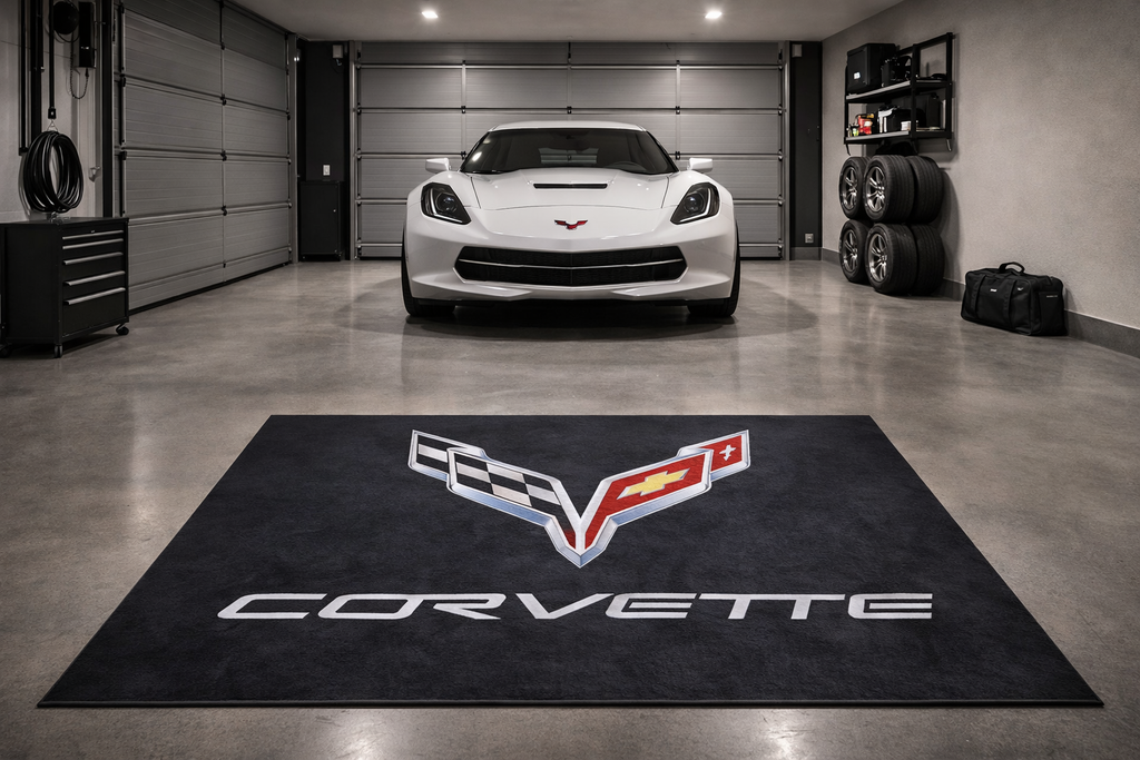 Corvette Garage Floor Mat 5x7 FT (60x87 Inches)