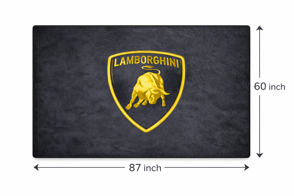 Lamborghini Garage Floor Mat 5x7 FT (60x87 Inches)