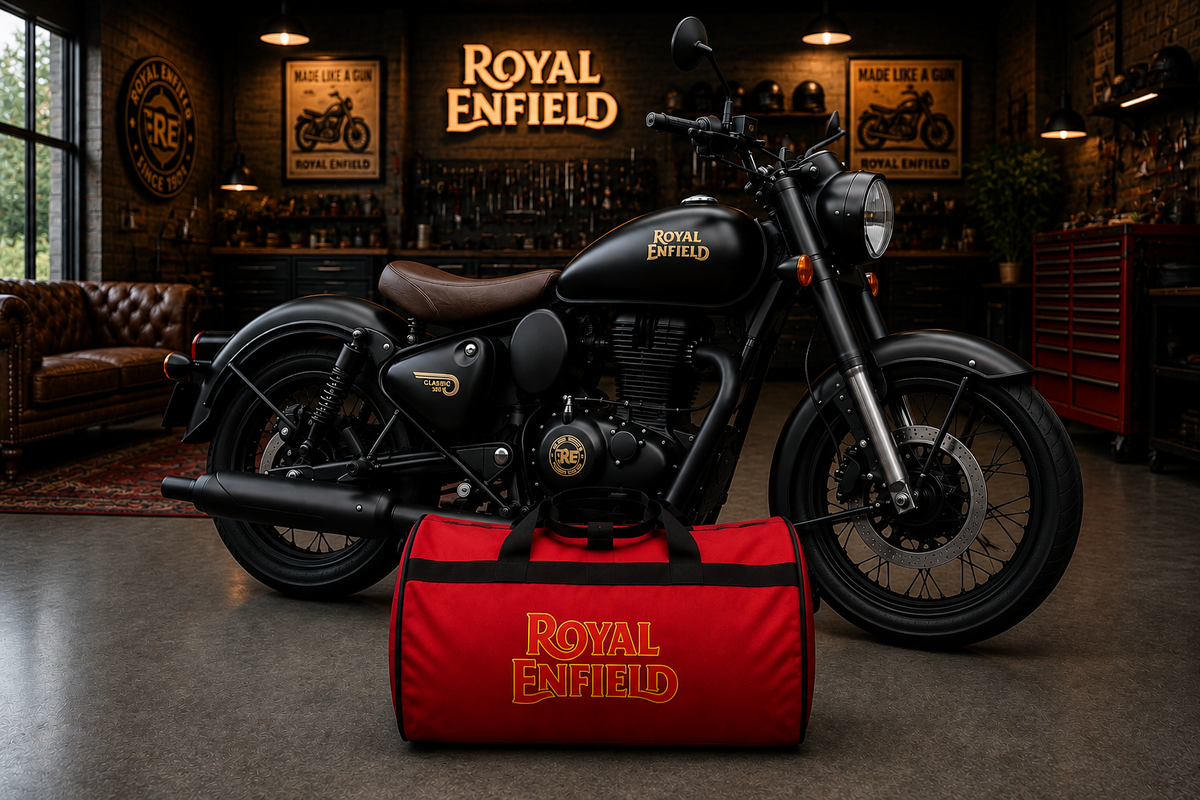Royal Enfield Motorcycle Duffel Bag – Premium Travel & Riding Gear Bag