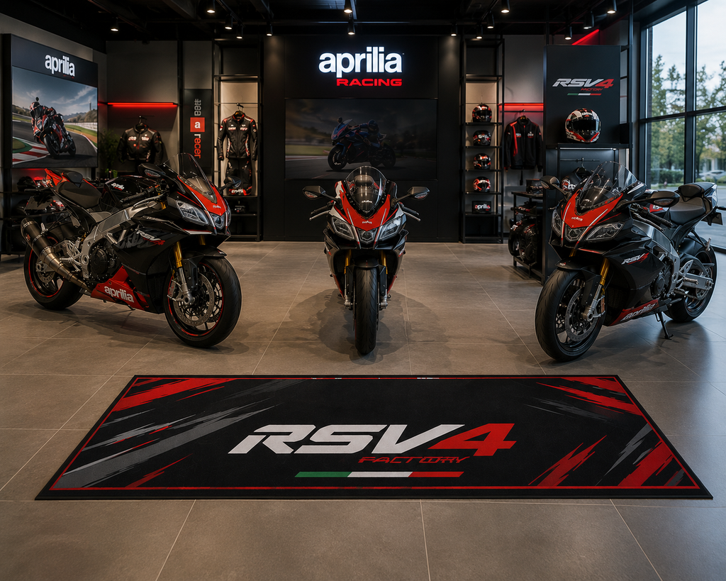 Aprilia RSV4 Motorcycle Garage Mat – Premium Garage Floor Protection 32x87 Inch