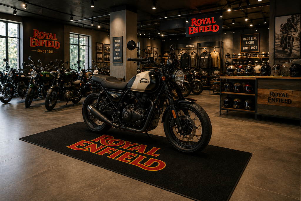 Royal Enfield Motorcycle Garage Mat – Premium Garage Floor Protection 32x87 Inch