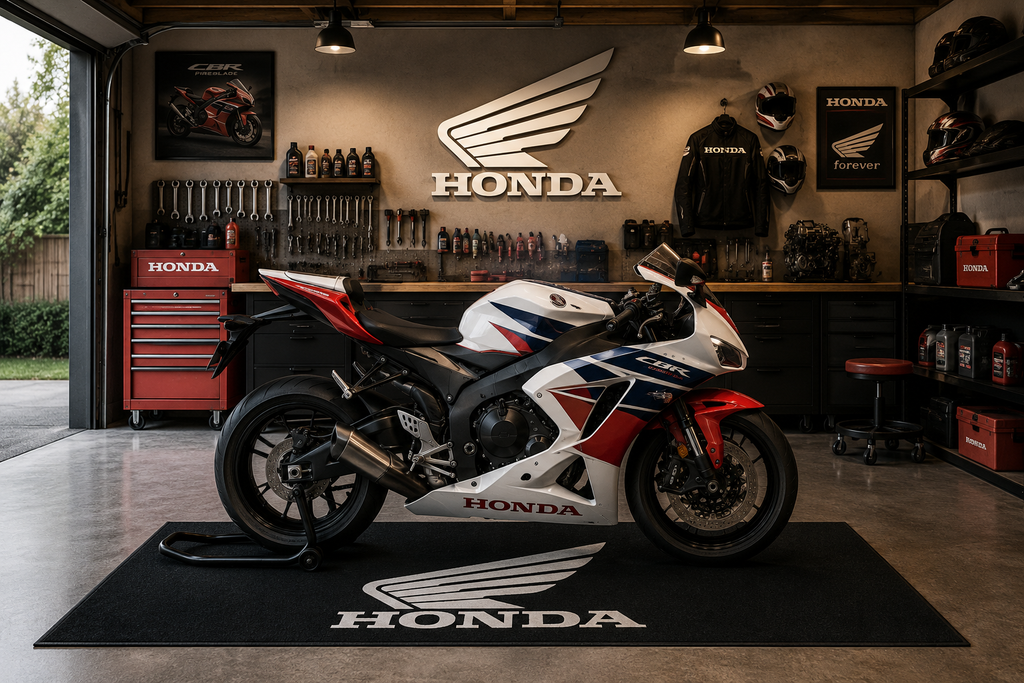 Honda Motorcycle Garage Mat – Premium Garage Floor Protection 32x87 Inch