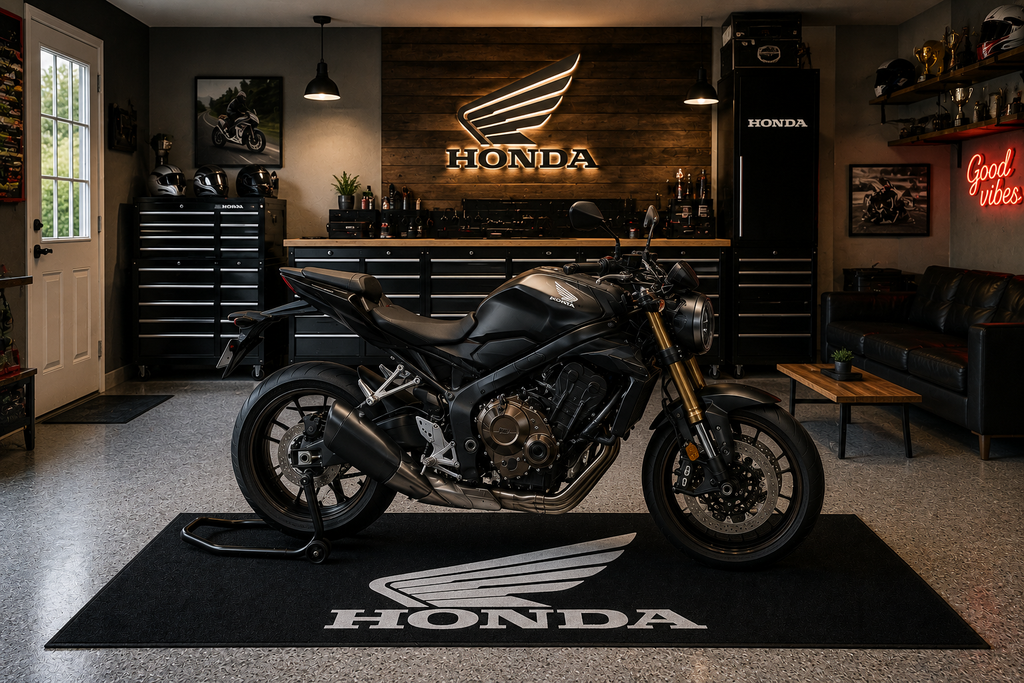 Honda Motorcycle Garage Mat – Premium Garage Floor Protection 32x87 Inch