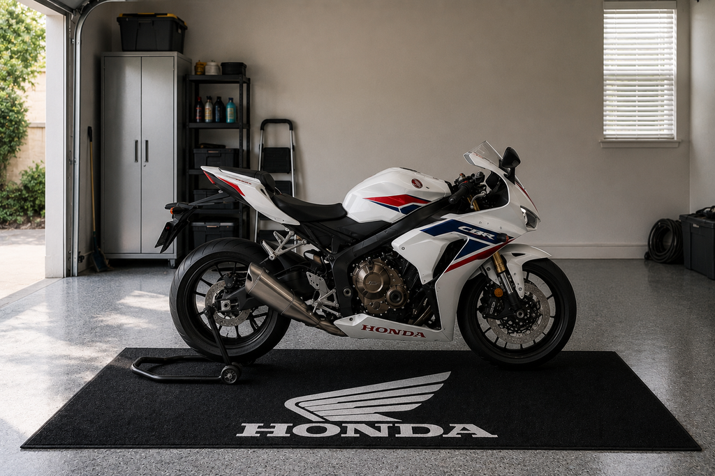 Honda Motorcycle Garage Mat – Premium Garage Floor Protection 32x87 Inch