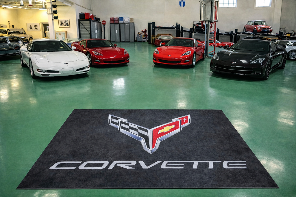 Corvette Garage Floor Mat 5x7 FT (60x87 Inches)
