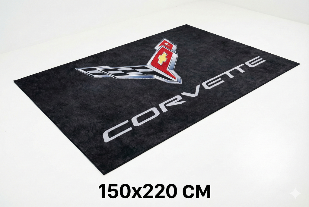 Corvette Garage Floor Mat 5x7 FT (60x87 Inches)