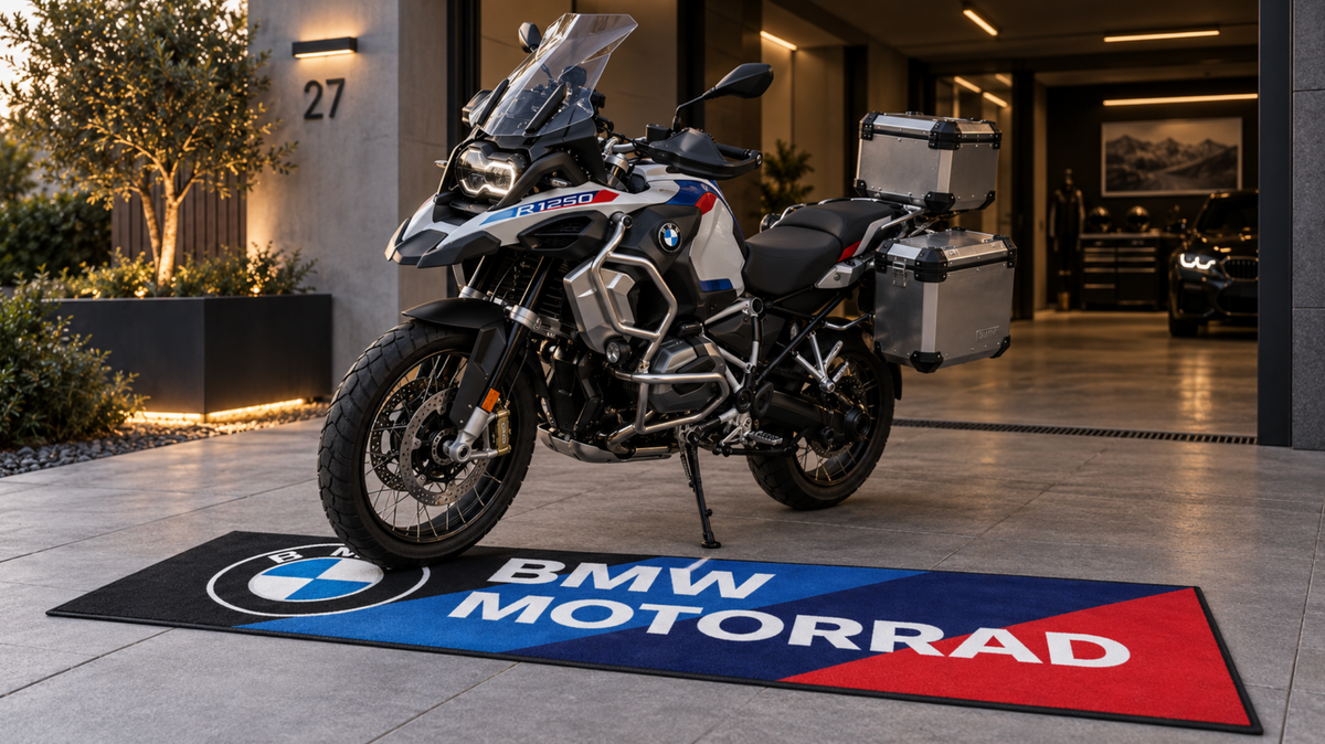 BMW M Motorcycle Luxury Rug 32×87 INCH Home, Garage & Display Carpet