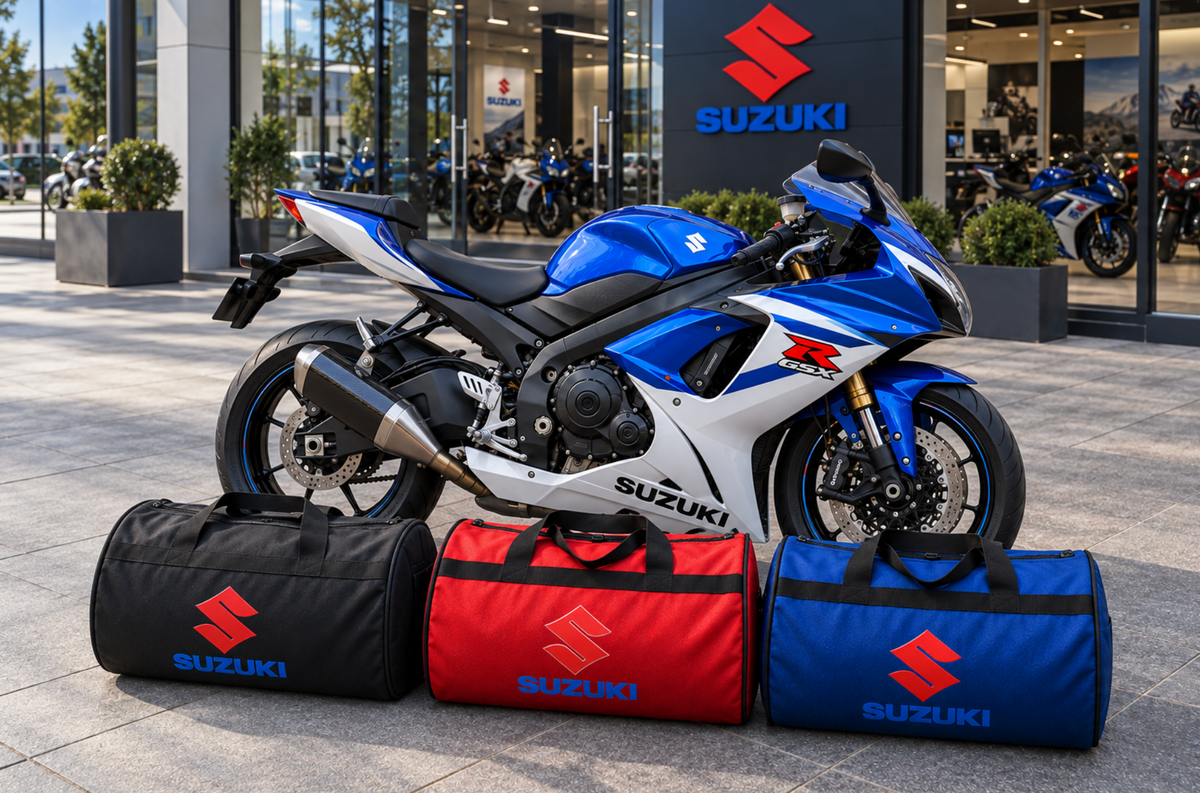 Suzuki Motorcycle Duffel Bag – Premium Travel & Riding Gear Bag