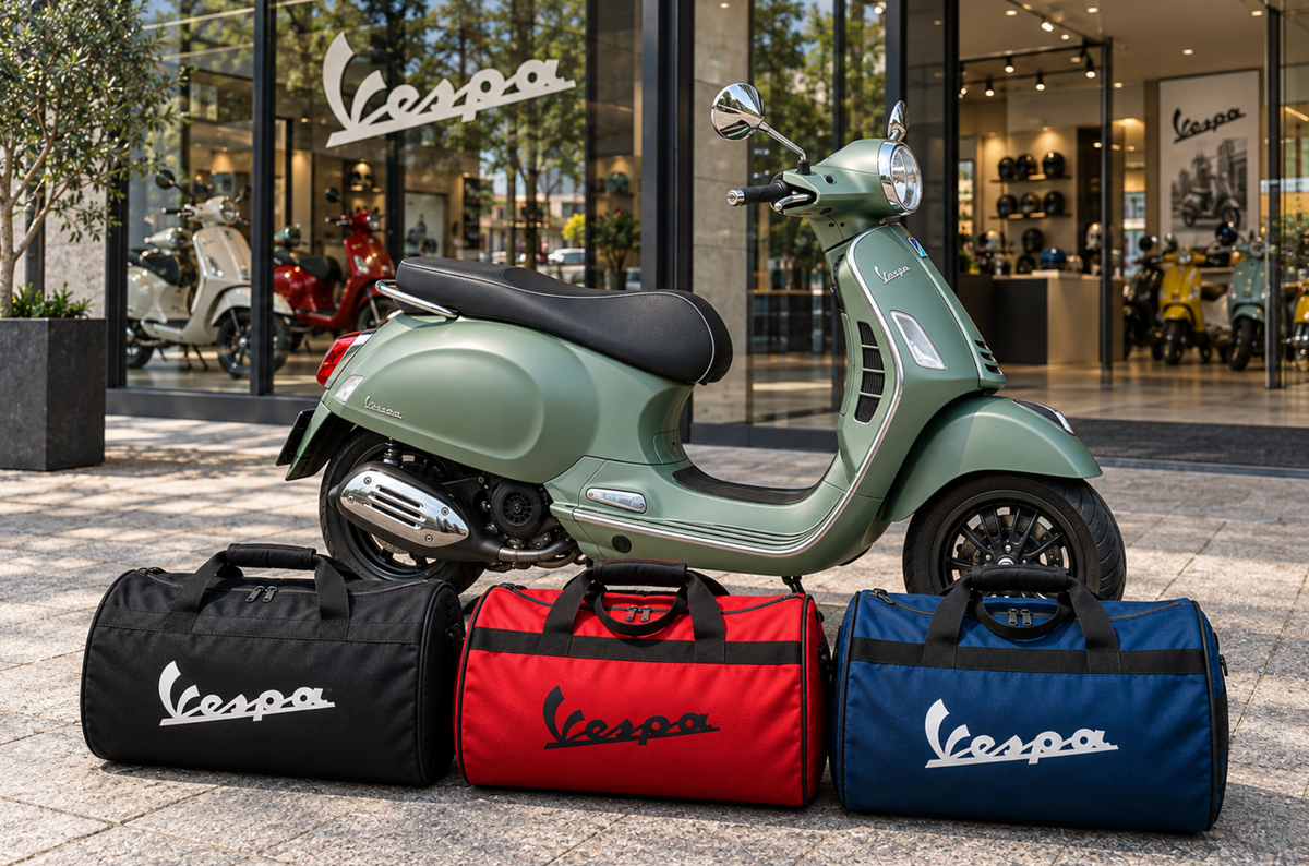VESPA Motorcycle Duffel Bag – Premium Travel & Riding Gear Bag