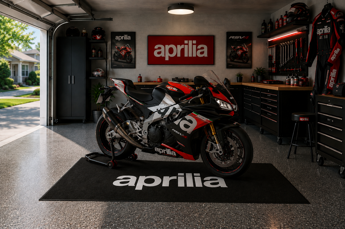 Aprilia Motorcycle Garage Mat – Premium Garage Floor Protection 32x87 Inch