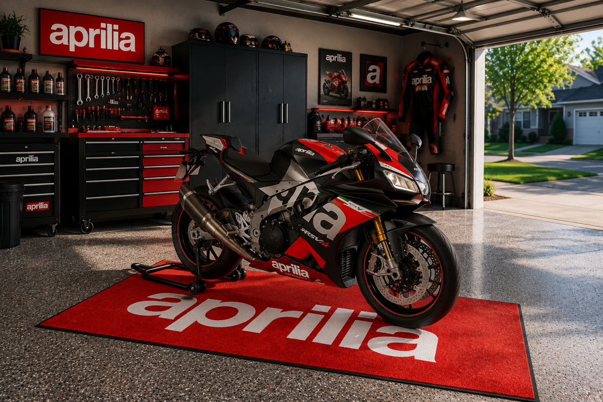 Aprilia Motorcycle Garage Mat – Premium Garage Floor Protection 32x87 Inch