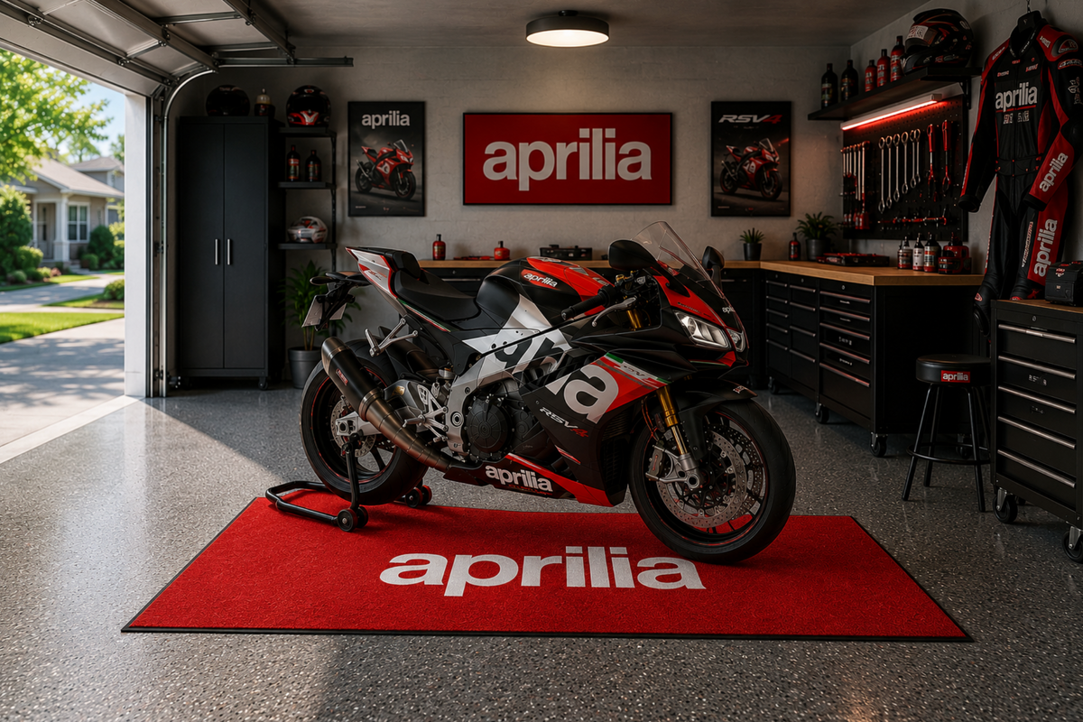 Aprilia Motorcycle Garage Mat – Premium Garage Floor Protection 32x87 Inch