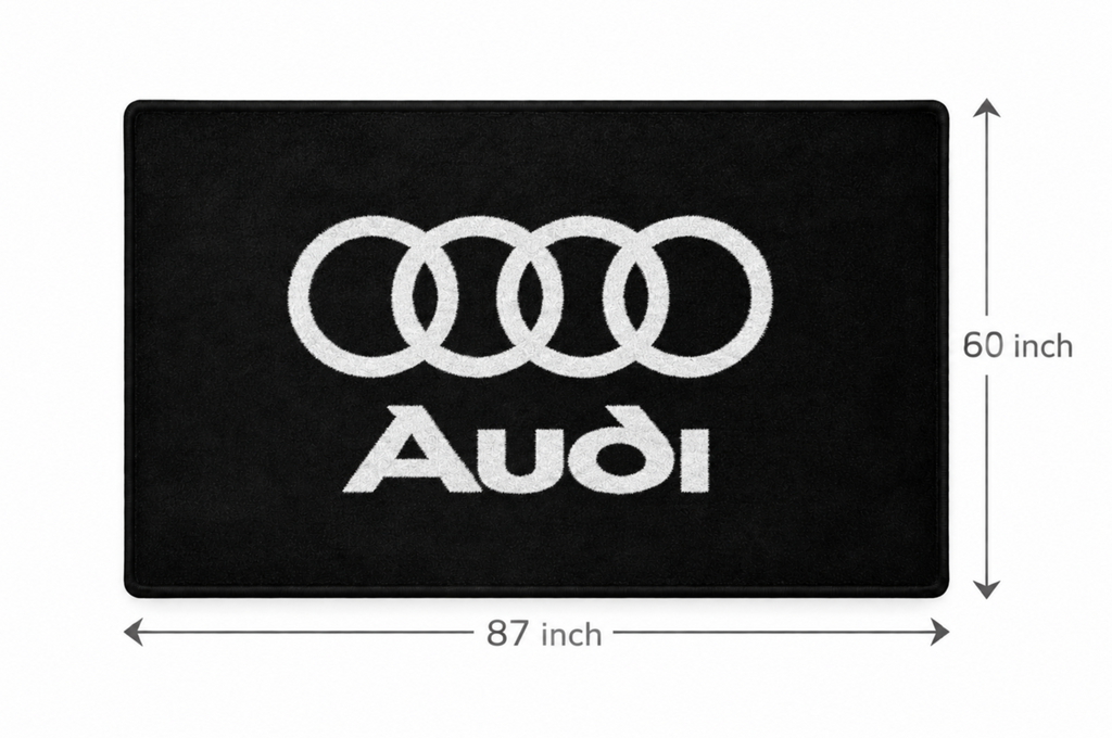 Audi Garage Floor Mat 5x7 FT (60x87 Inches) Premium Showroom Rug & Wall Decor
