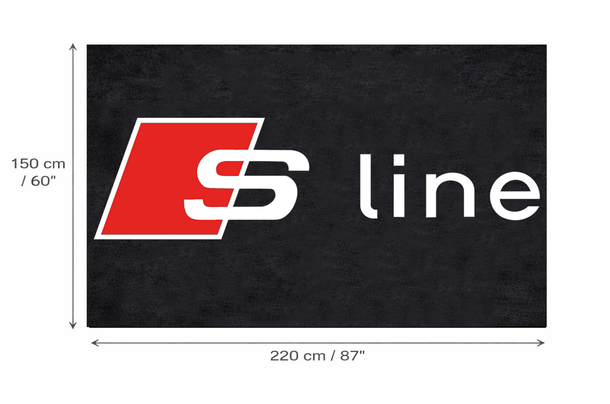 Audi Garage Floor Mat 5x7 FT (60x87 Inches) Premium Showroom Rug & Wall Decor