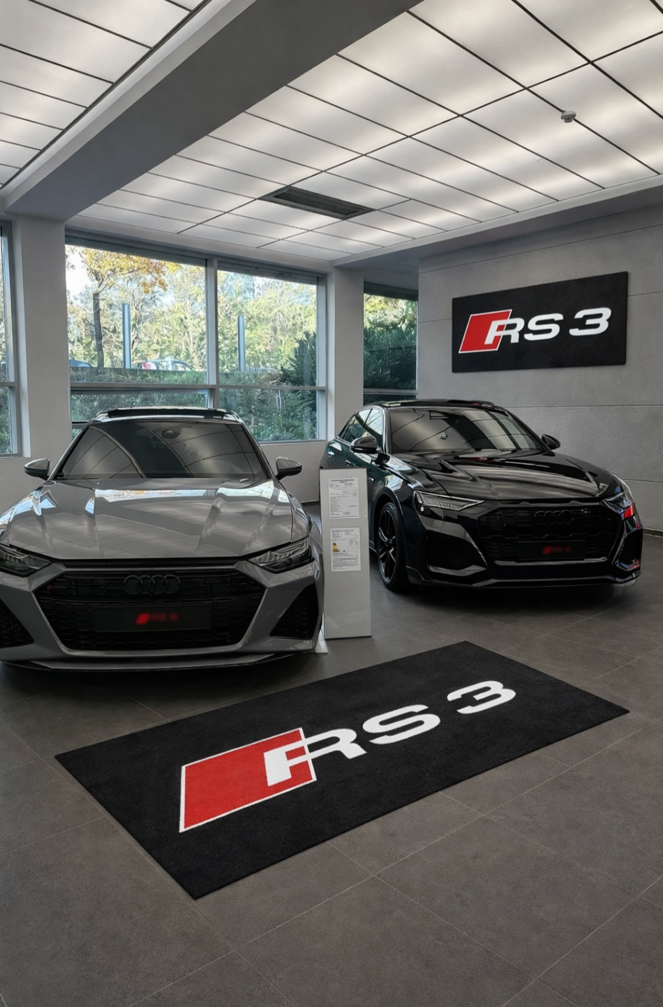 Audi Garage Floor Mat 5x7 FT (60x87 Inches) Premium Showroom Rug & Wall Decor