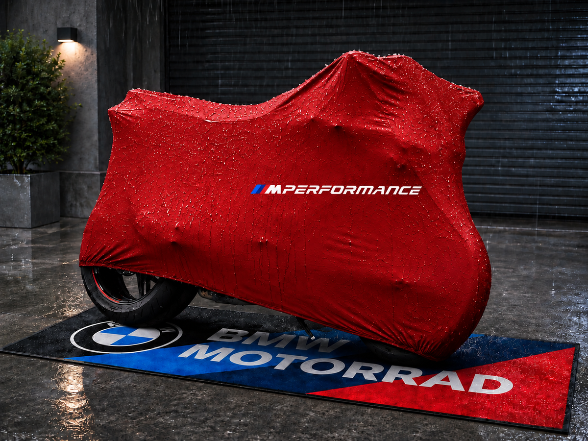 BMW M Motorcycle Rug & Cover BUNDLE – Choose Indoor or Outdoor Cover