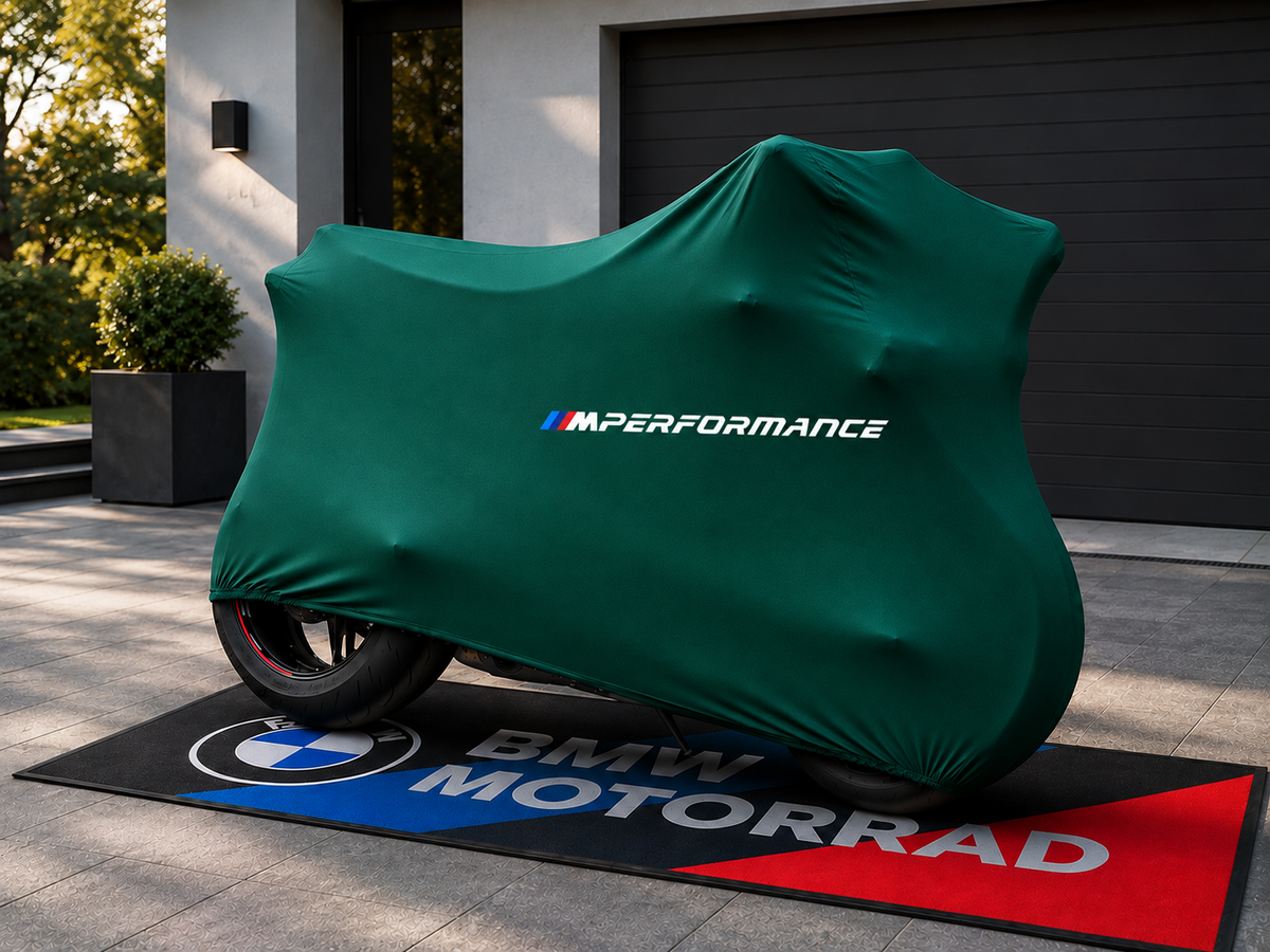 BMW M Motorcycle Rug & Cover BUNDLE – Choose Indoor or Outdoor Cover