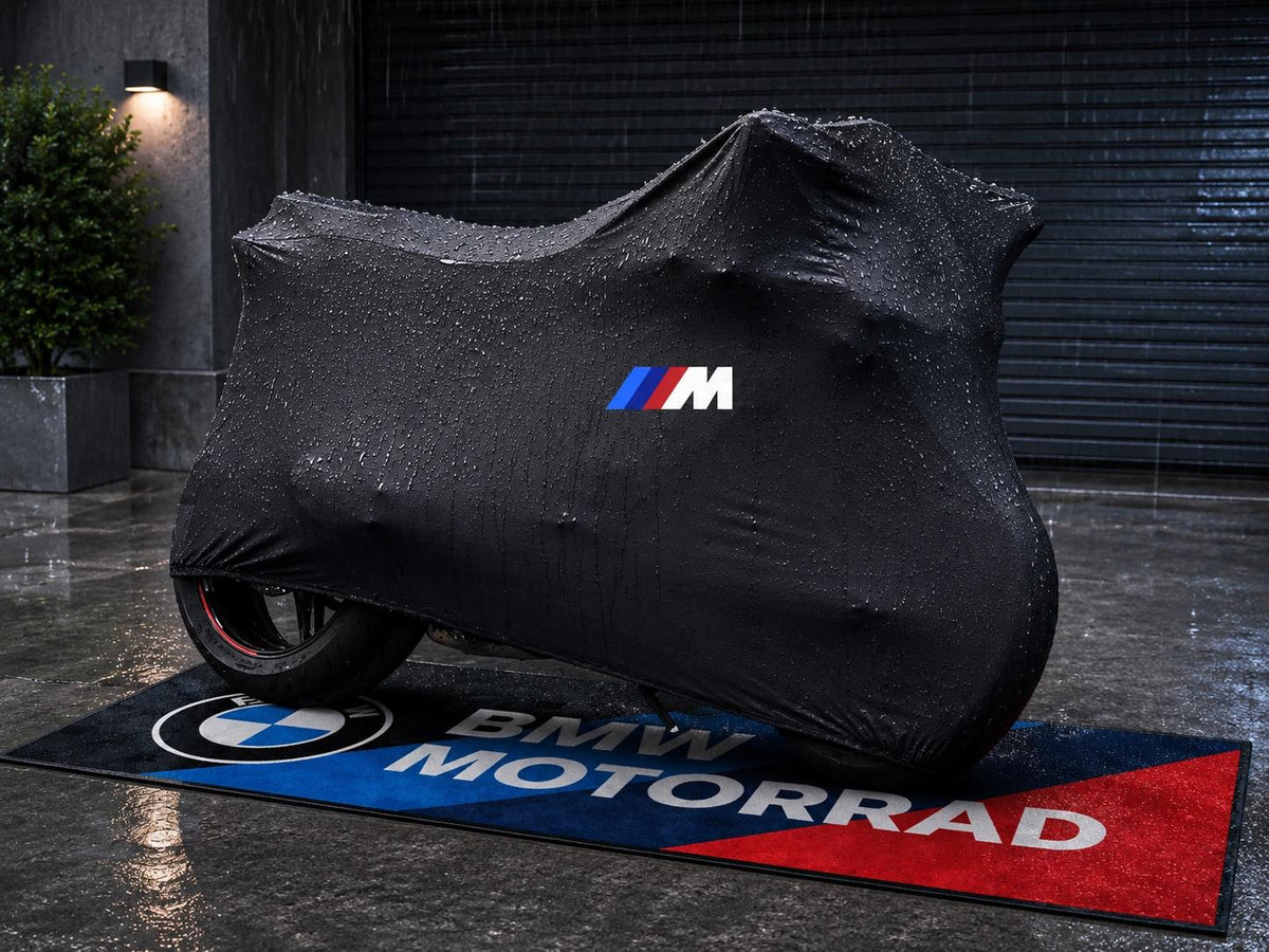 BMW M Motorcycle Rug & Cover BUNDLE – Choose Indoor or Outdoor Cover