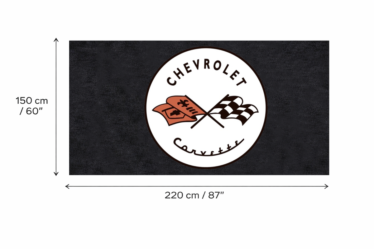 Corvette C2 Garage Floor Mat 5x7 FT (60x87 Inches) Premium Showroom Rug Wall Decor