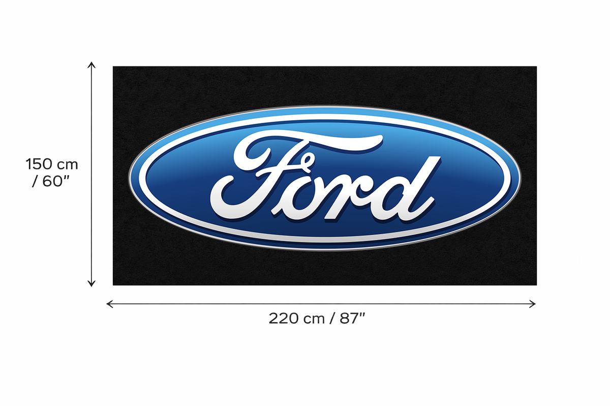 Ford Garage Floor Mat 5x7 FT (60x87 Inches) Premium Showroom Rug Wall Decor
