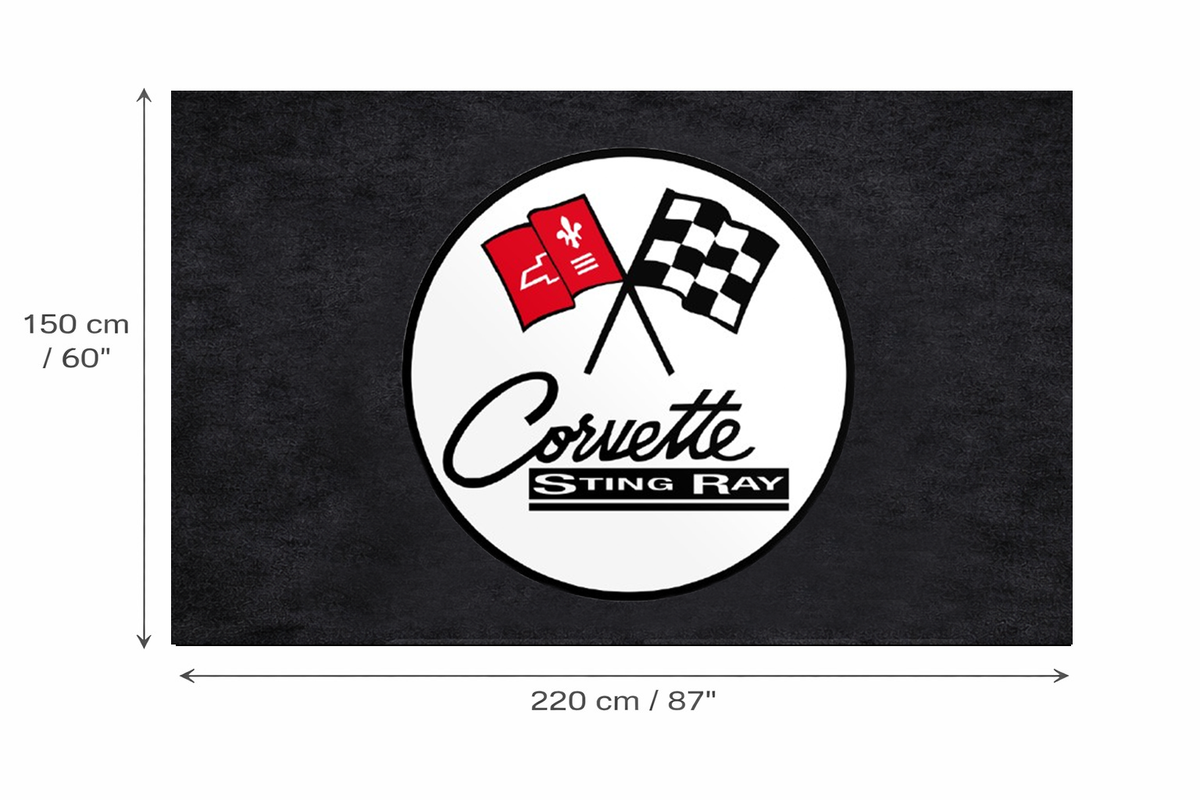 Corvette C2 Stingray Garage Floor Mat 5x7 FT (60x87 Inches)