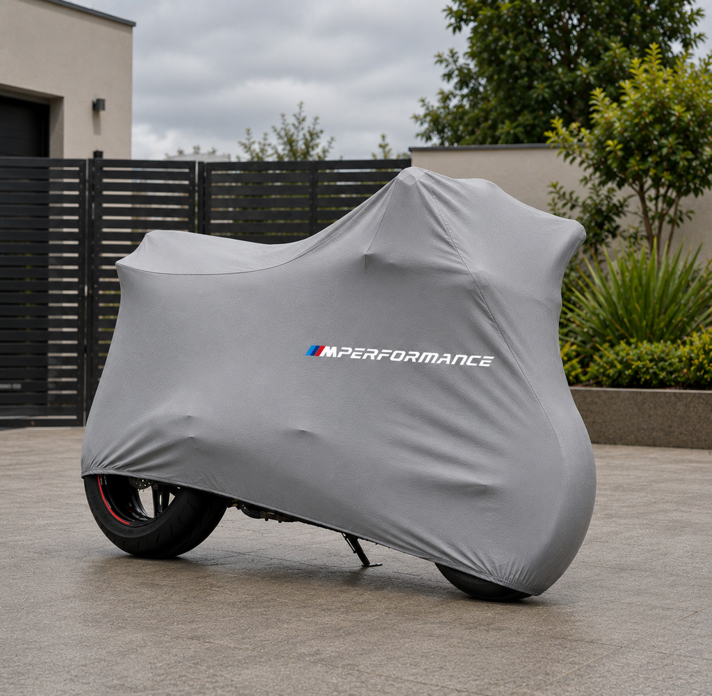 BMW M Performance Custom-Fit Indoor Motorcycle Cover – Premium Dust & Scratch Protection