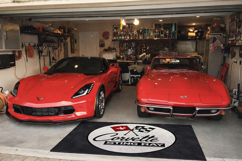Corvette C2 Stingray Garage Floor Mat 5x7 FT (60x87 Inches)