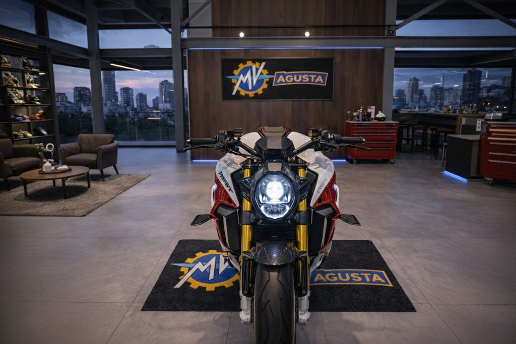 MV AGUSTA Motorcycle Garage Mat – Premium Garage Floor Protection 32x87 Inch